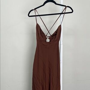 princess polly baby blue dress Guizio Lyla Twist Dress Brown / XXS main image 1